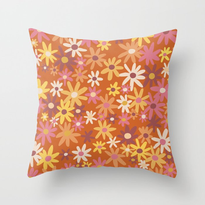 Red floral pattern Throw Pillow Gallery Image 1