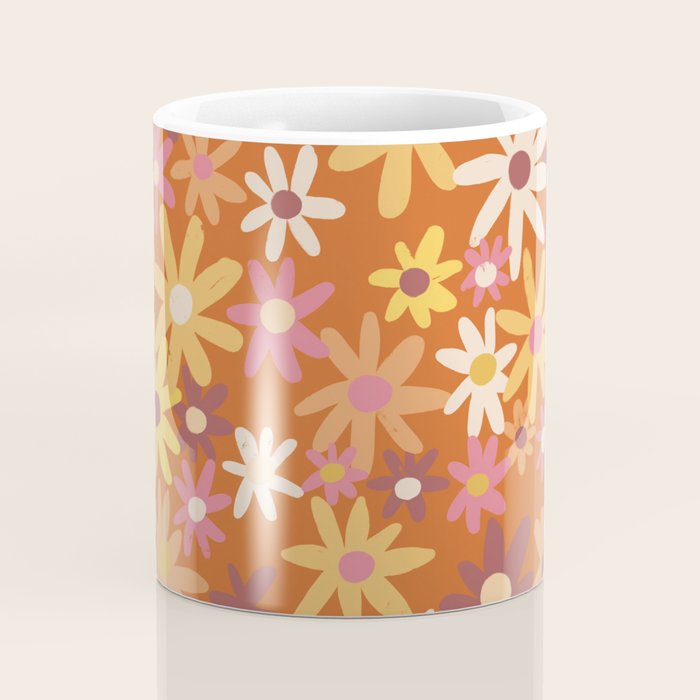Red floral pattern Coffee Mug Gallery Image 4