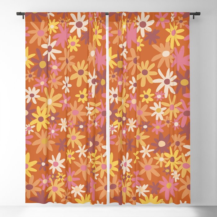 Red floral pattern Window Curtain Gallery Image 1