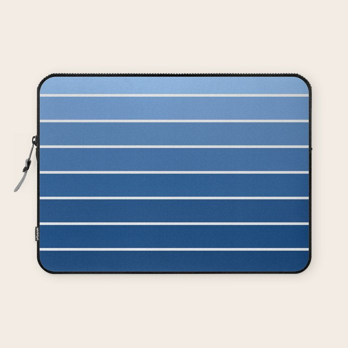 Gradient Arch VIII Bright Blue Mid Century Modern Rainbow Laptop Sleeve Gallery Image 1