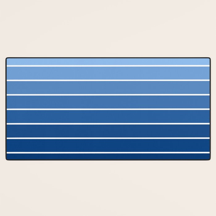 Gradient Arch VIII Bright Blue Mid Century Modern Rainbow Desk Mat Gallery Image 3