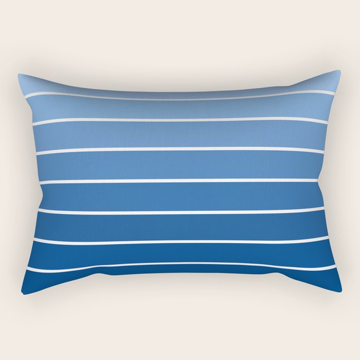 Gradient Arch VIII Bright Blue Mid Century Modern Rainbow Rectangular Pillow Gallery Image 2