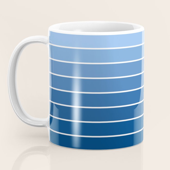 Gradient Arch VIII Bright Blue Mid Century Modern Rainbow Coffee Mug Gallery Image 3