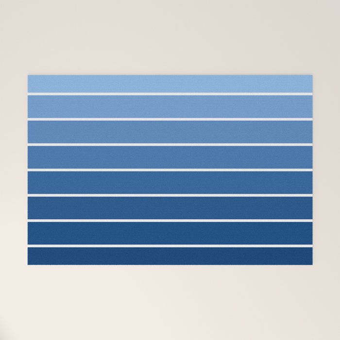 Gradient Arch VIII Bright Blue Mid Century Modern Rainbow Welcome Mat Gallery Image 1