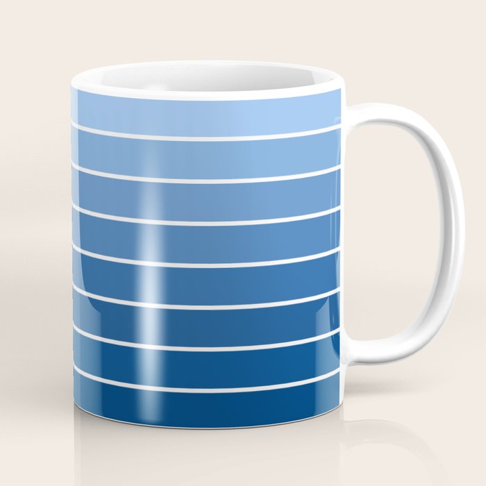 Gradient Arch VIII Bright Blue Mid Century Modern Rainbow Coffee Mug Gallery Image 1