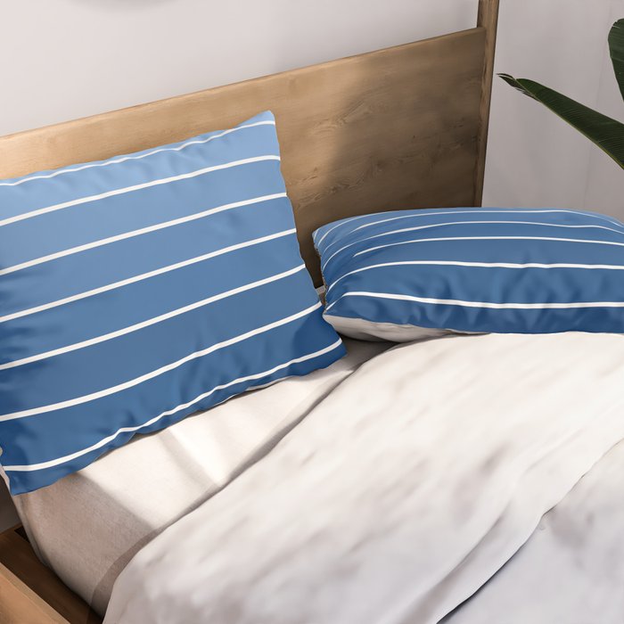 Gradient Arch VIII Bright Blue Mid Century Modern Rainbow Pillow Sham Gallery Image 2