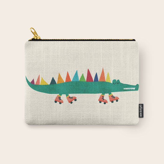 Crocodile on Roller Skates Carry All Pouch Gallery Image 1