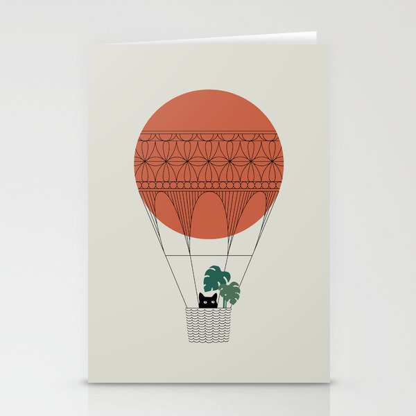 Cat Landscape 138: Hot Sun Balloon Stationery Card Gallery Image 2
