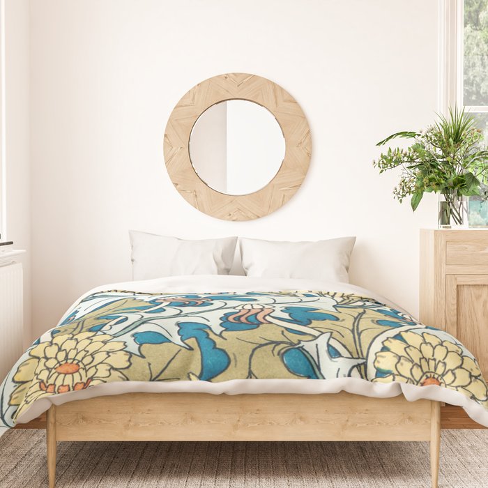 Art Nouveau Dandelion Pattern Duvet Cover Gallery Image 3