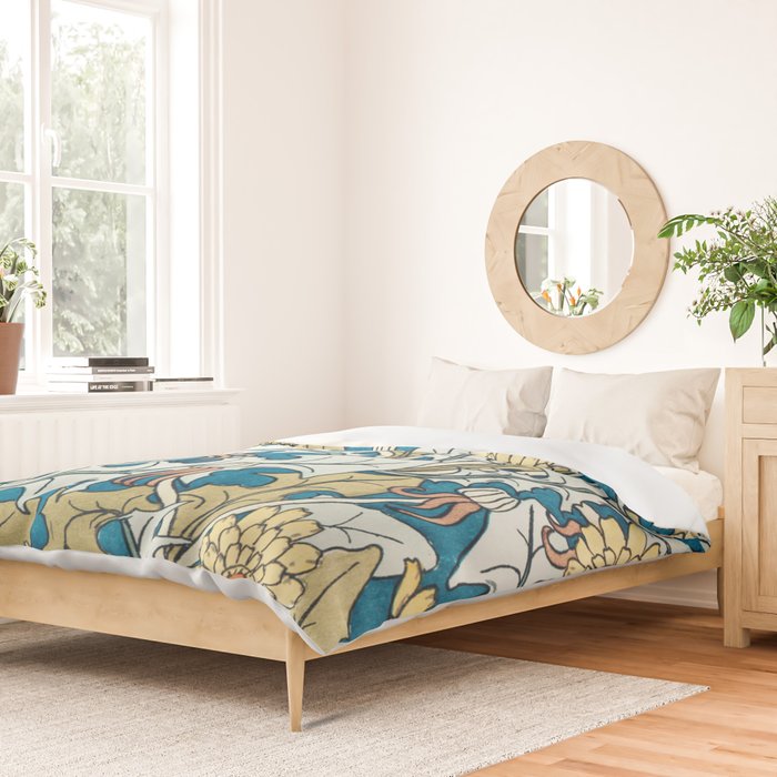 Art Nouveau Dandelion Pattern Duvet Cover Gallery Image 2