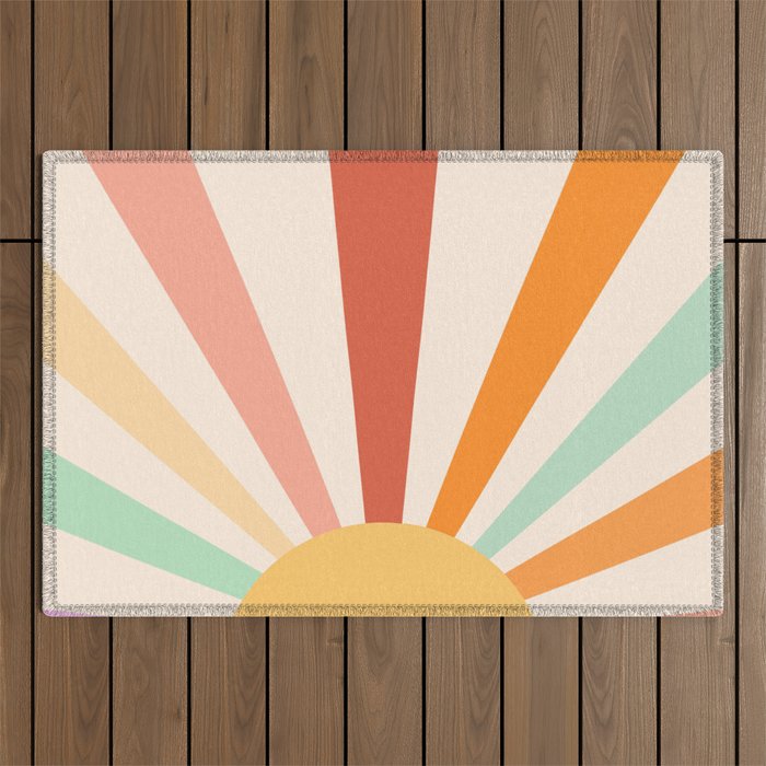 Boho Sun Colorful Outdoor Rug Gallery Image 1