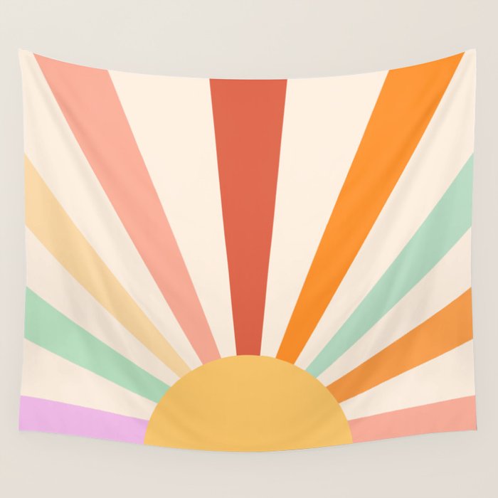 Boho Sun Colorful Wall Tapestry Gallery Image 1