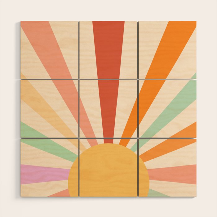 Boho Sun Colorful Wood Wall Art Gallery Image 1