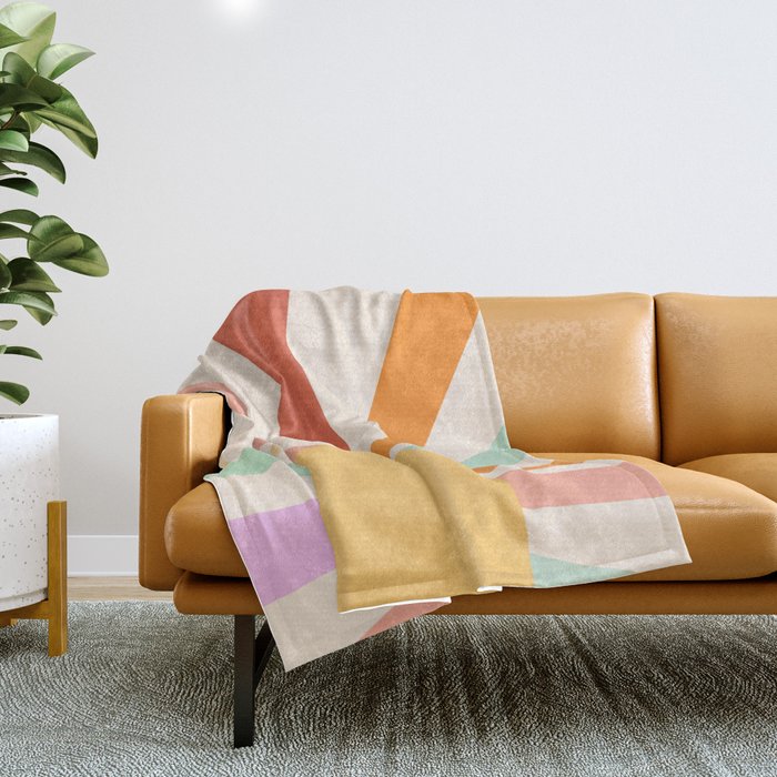 Boho Sun Colorful Throw Blanket Gallery Image 1