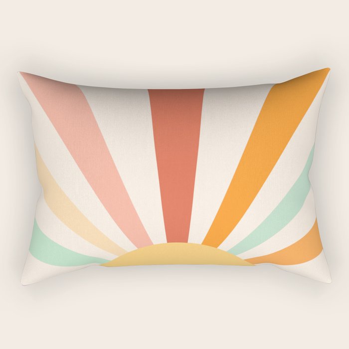 Boho Sun Colorful Rectangular Pillow Gallery Image 1
