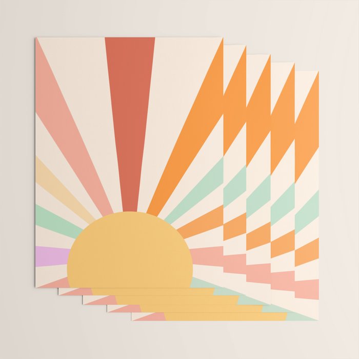 Boho Sun Colorful Wrapping Paper Gallery Image 3