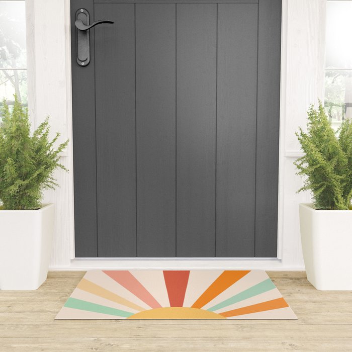 Boho Sun Colorful Welcome Mat Gallery Image 3