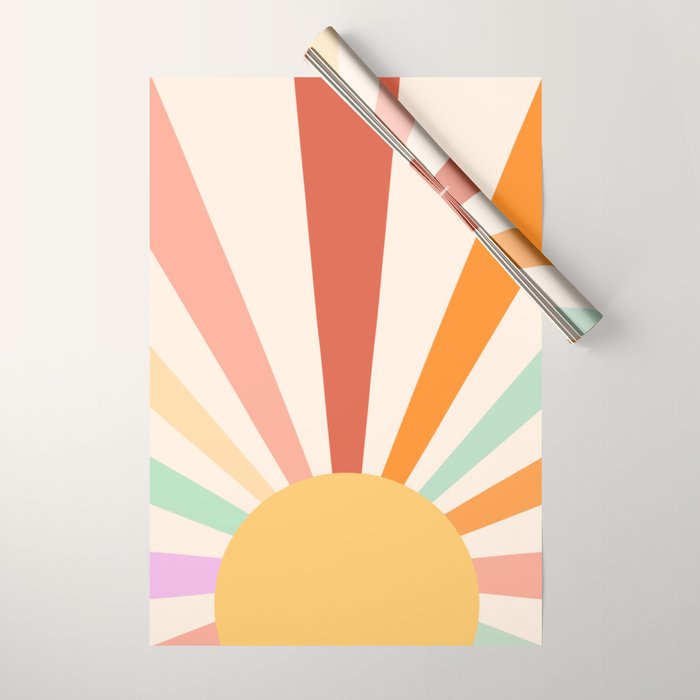 Boho Sun Colorful Wrapping Paper Gallery Image 1
