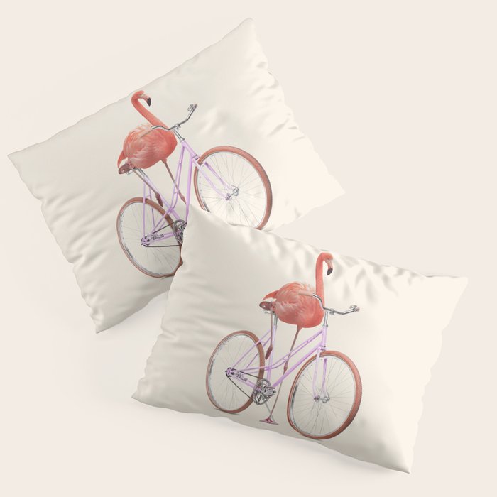 FLAMINGO BIKE Pillow Sham Gallery Image 3