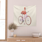 FLAMINGO BIKE Wall Tapestry Gallery Image 2