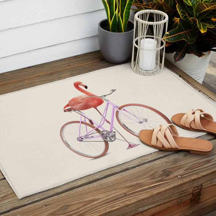 FLAMINGO BIKE Outdoor Rug Gallery Image 2