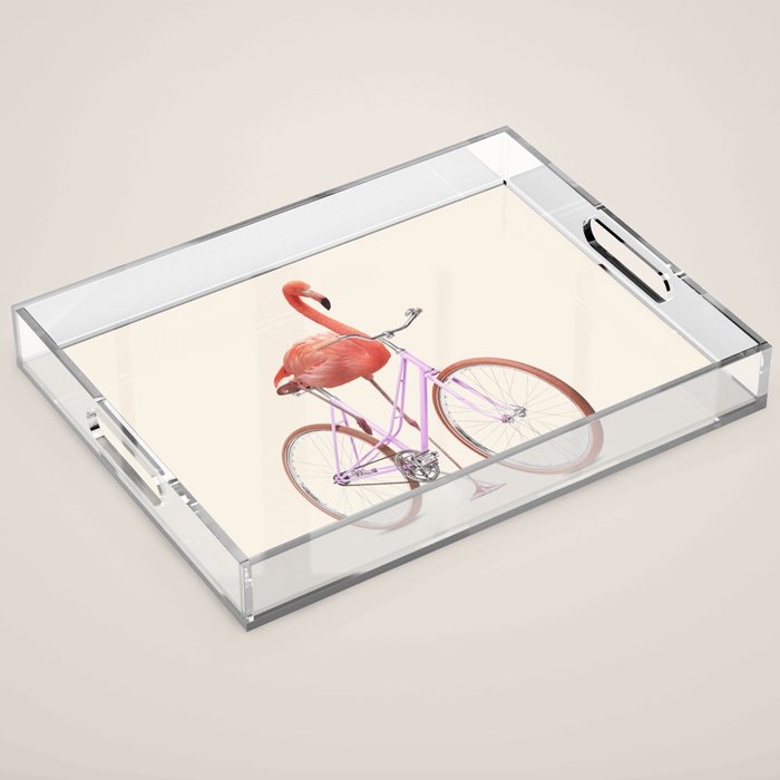 FLAMINGO BIKE Acrylic Tray Gallery Image 1