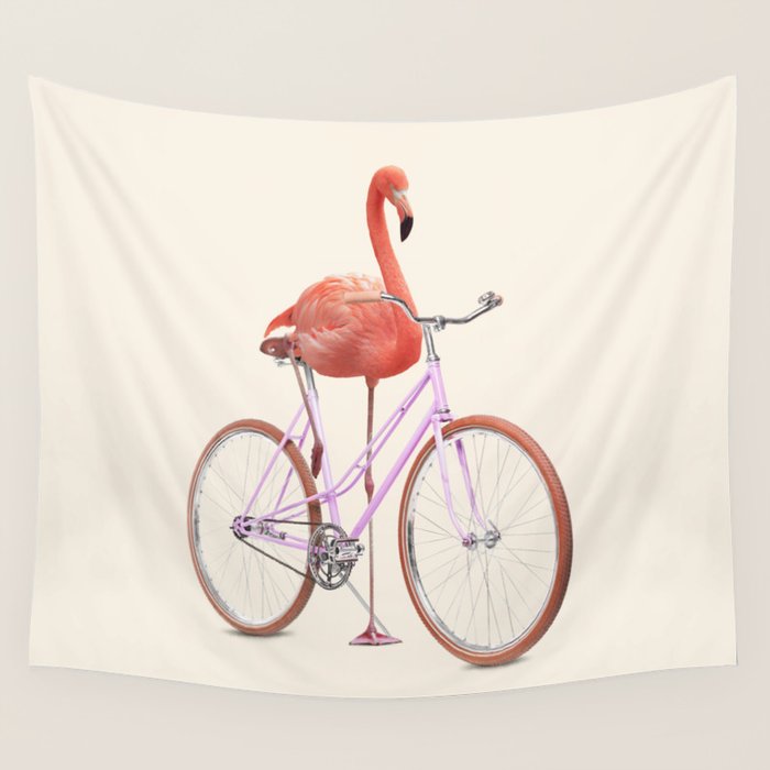FLAMINGO BIKE Wall Tapestry Gallery Image 4