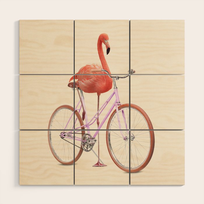 FLAMINGO BIKE Wood Wall Art Gallery Image 1