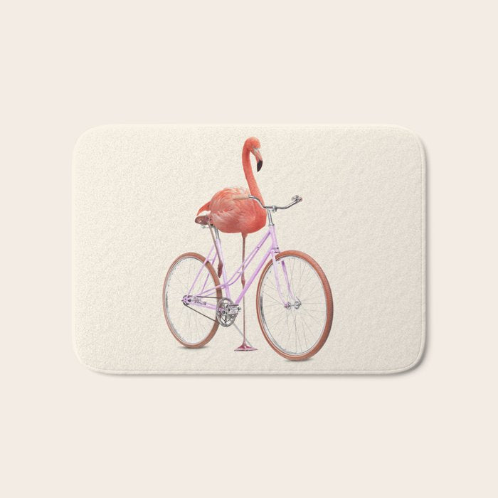 FLAMINGO BIKE Bath Mat Gallery Image 1
