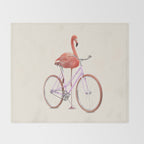 FLAMINGO BIKE Throw Blanket Gallery Image 2