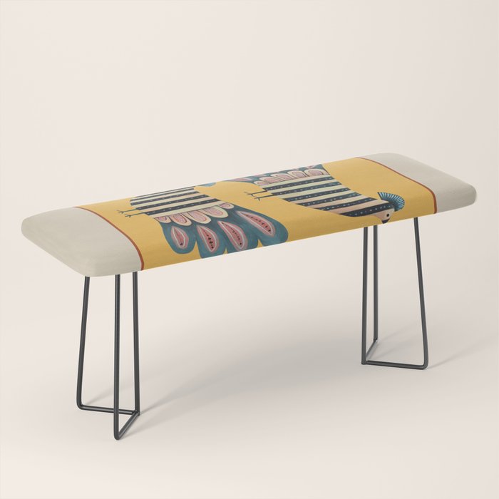 Striped Bird Pair II Bench Gallery Image 1