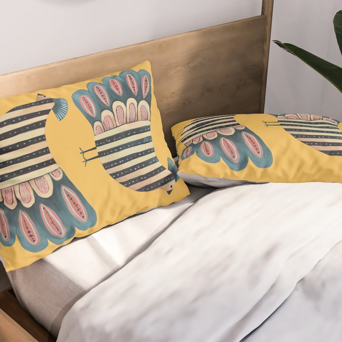 Striped Bird Pair II Pillow Sham Gallery Image 2
