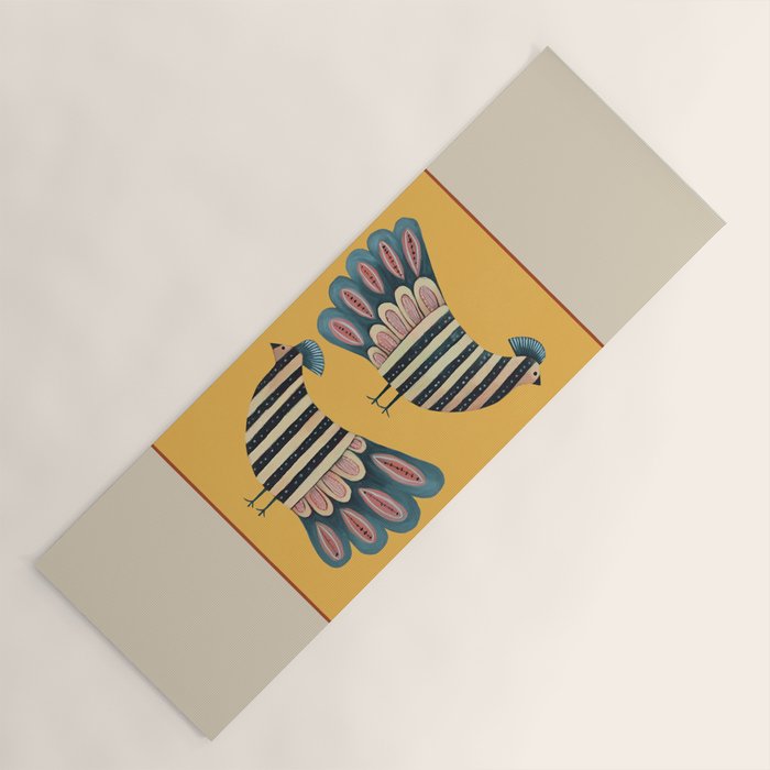 Striped Bird Pair II Yoga Mat Gallery Image 1