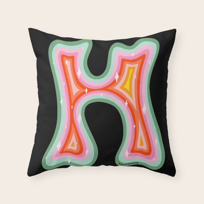 Rainbow H Throw Pillow Gallery Image 6