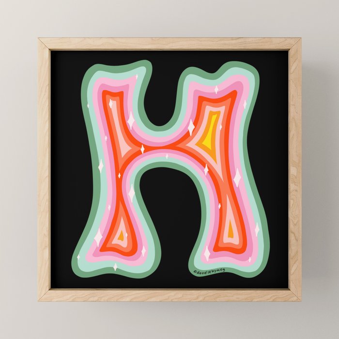 Rainbow H Mini Art Print Gallery Image 1