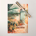 Villa Courtyard Mediterranean Art Wrapping Paper Gallery Image 1