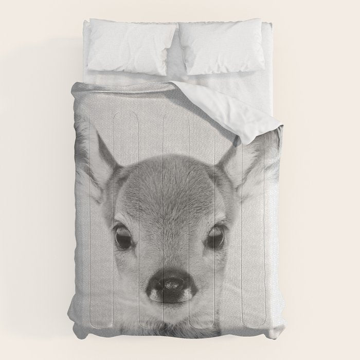 Baby Deer - Black & White Comforter Gallery Image 6