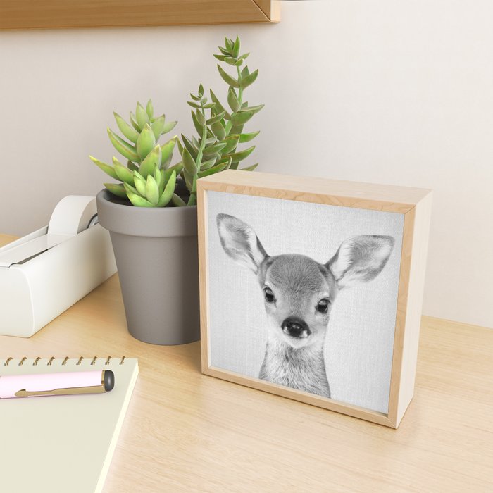 Baby Deer - Black & White Mini Art Print Gallery Image 2