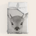 Baby Deer - Black & White Duvet Cover Gallery Image 6