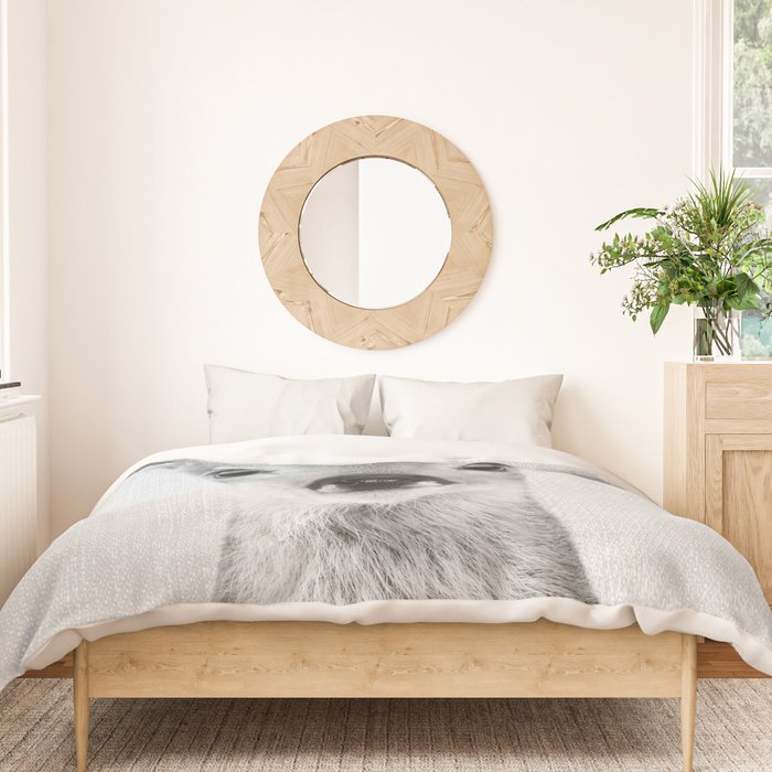 Baby Deer - Black & White Duvet Cover Gallery Image 3