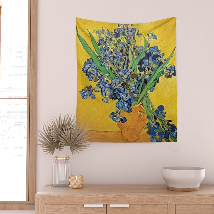 Irises 3 by Vincent Van Gogh Wall Tapestry Gallery Image 2