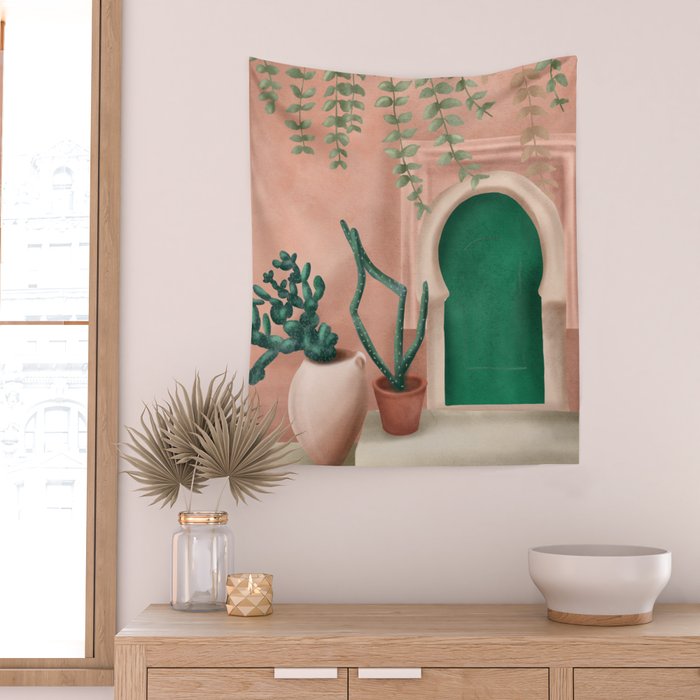 Green Door Wall Tapestry Gallery Image 2
