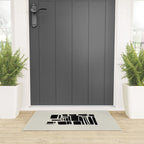 Black & White Minimalist Abstract Shapes Patterns Black Ink Painting Welcome Mat Gallery Image 3