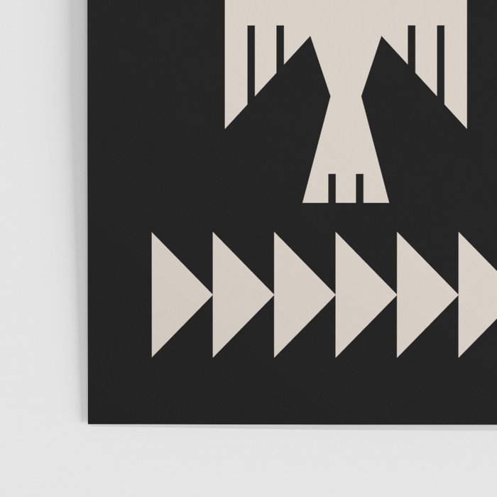 Southwestern Eagle and Arrow Pattern 121 Black and Linen White Poster Gallery Image 3