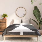 Black and White Mid Century Modern Circles Abstract Comforter Gallery Image 3