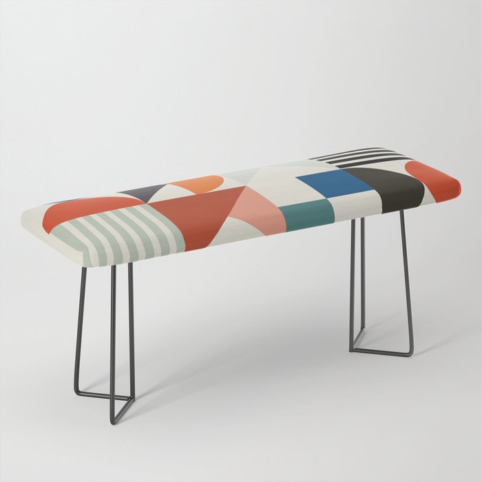 mid century retro shapes geometric Bench Gallery Image 1
