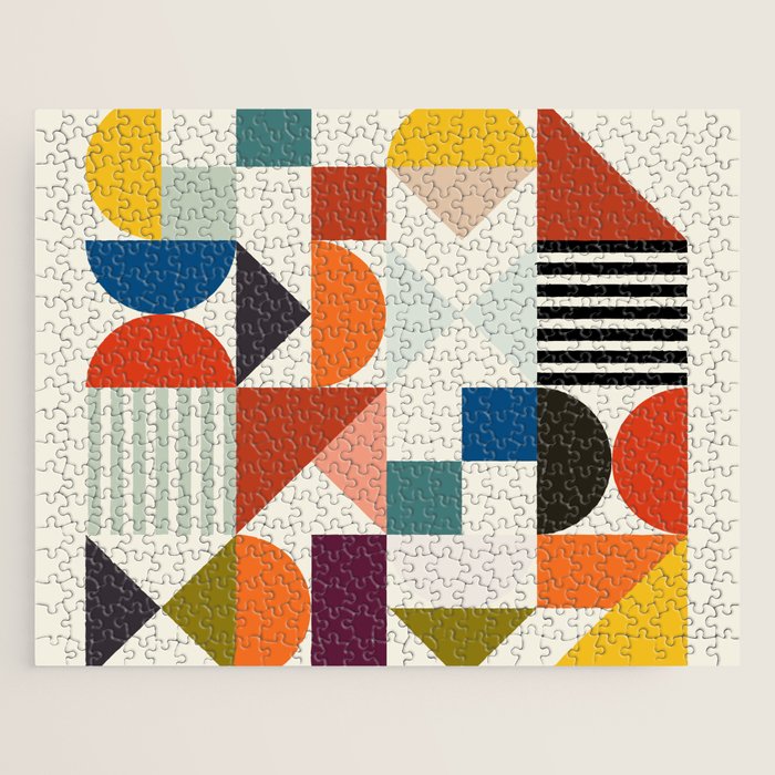 mid century retro shapes geometric Jigsaw Puzzle Gallery Image 1