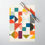 mid century retro shapes geometric Wrapping Paper Gallery Image 1