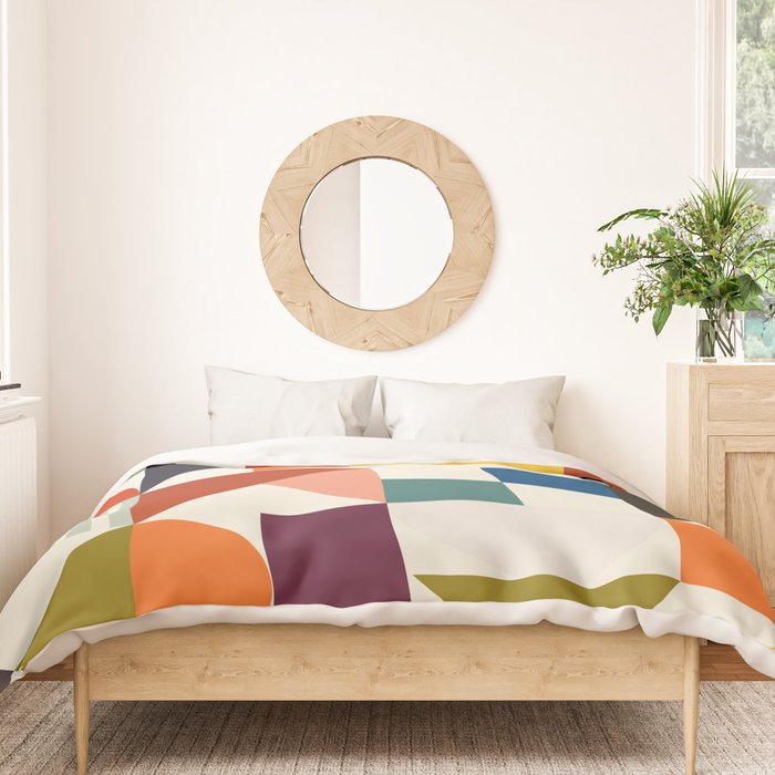 mid century retro shapes geometric Duvet Cover Gallery Image 3