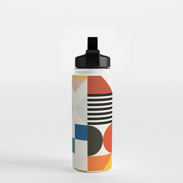 mid century retro shapes geometric Water Bottle Gallery Image 2